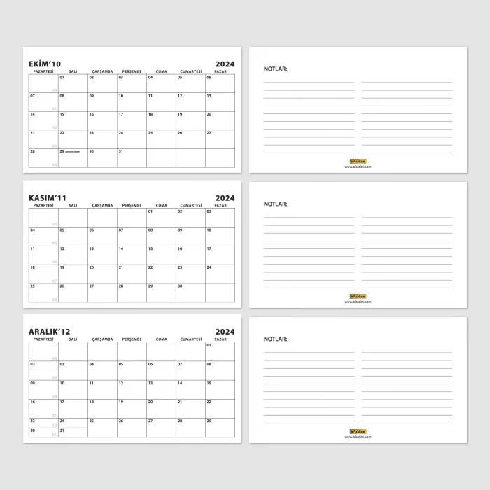 2026 Masa Takvimi, Aylık Planlama, 2026 Takvimi, 2026 Desk Calendar, Monthly Planning, 2026 Calendar