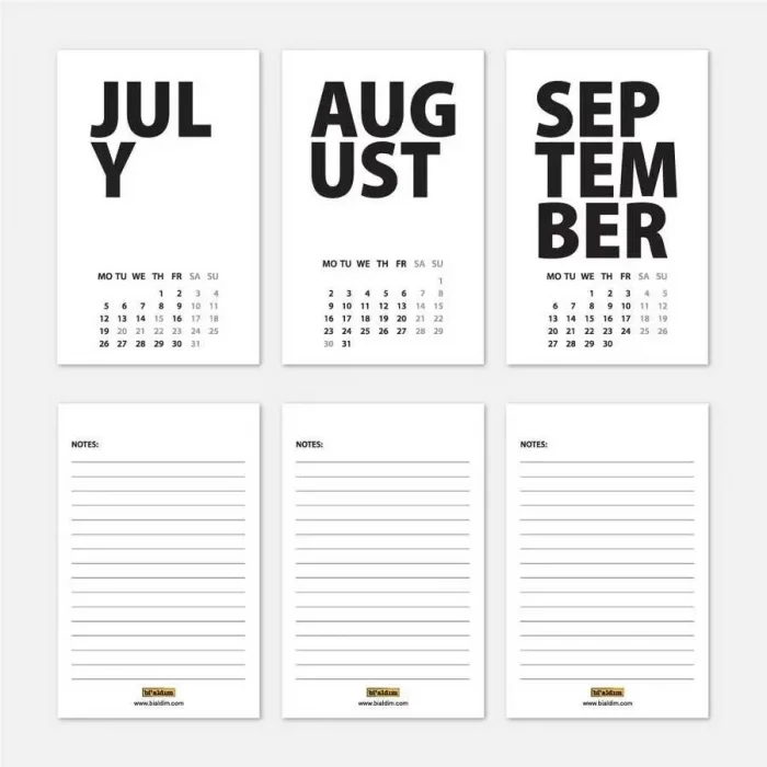 2026 Masa Takvimi İngilizce - Kırmızı Beyaz