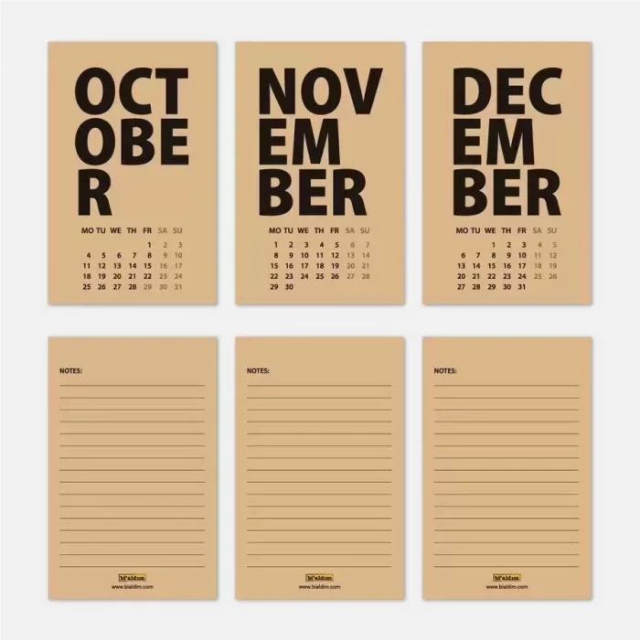 2026 Masa Takvimi İngilizce - Kırmızı Kraft