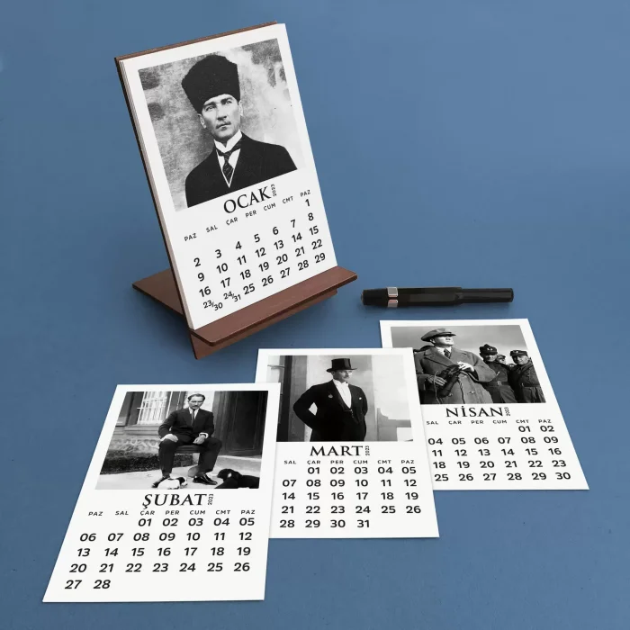 2026 Mustafa Kemal Atatürk Takvimi, Ahşap Atatürk Takvimi, 2026 Ahşap Masa Takvimi