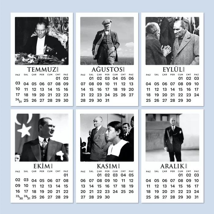 2026 Mustafa Kemal Atatürk Takvimi, Ahşap Atatürk Takvimi, 2026 Ahşap Masa Takvimi