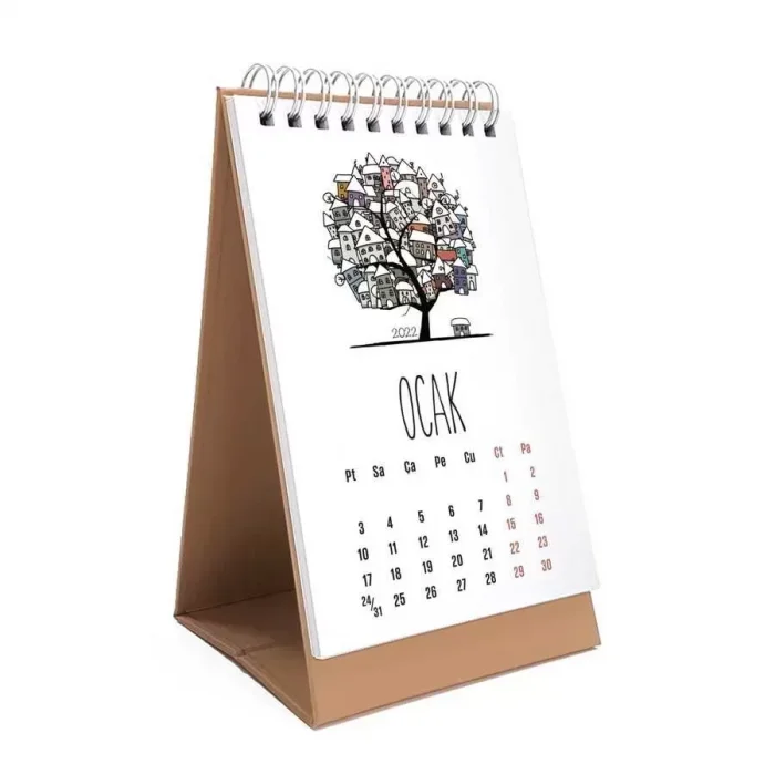 2026 Takvim Dört Mevsim Ağaç 2026 Masa Takvimi Kraft