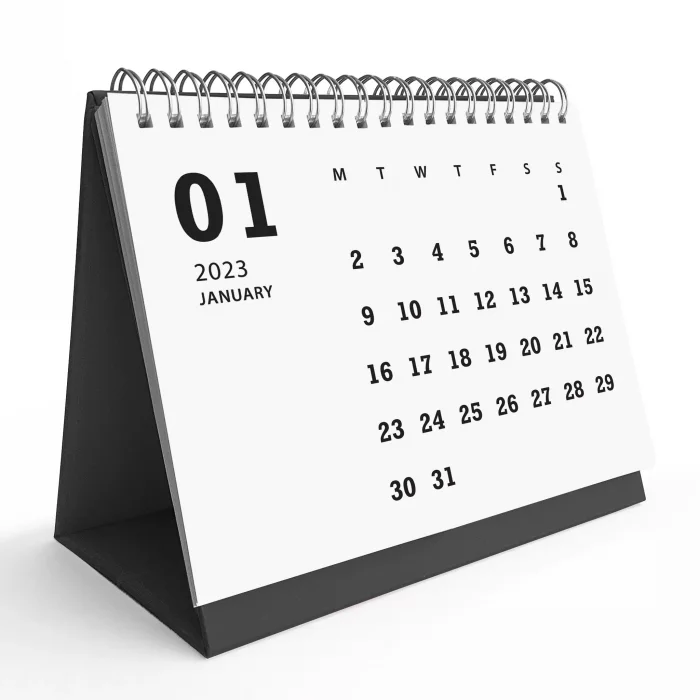 2026 Takvim, Siyah Sert Üçgen Ayak, 2026 Masa Takvimi