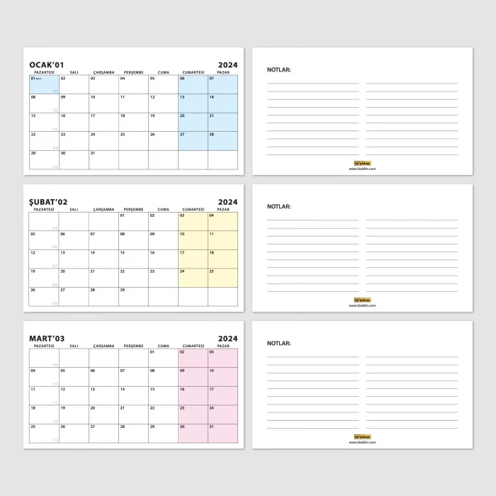 2026 Takvimi, Aylık Planlama, 2026 Masa Takvimi, 2026 Calendar, Monthly Planning, 2026 Desk Calendar