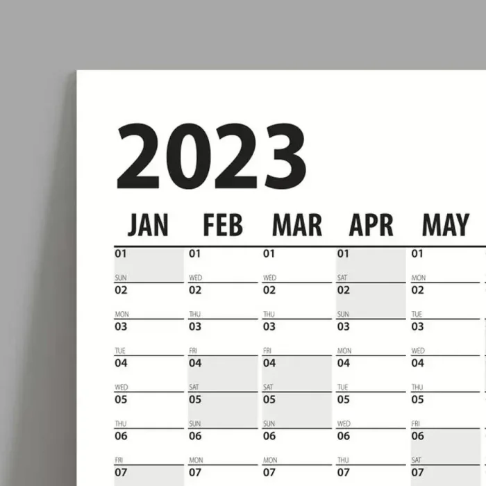 2026 Yıllık Planlayıcı Duvar Takvim Siyah Yearly Wall Planner