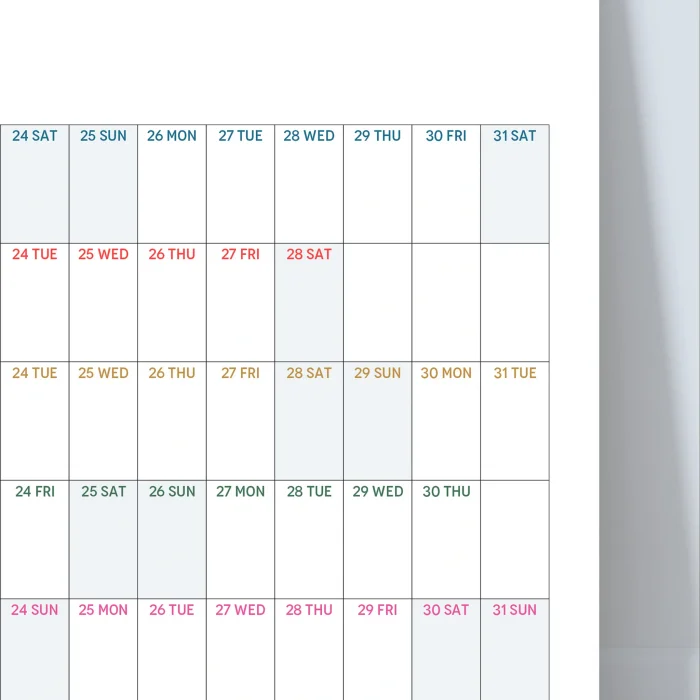 2026 Yıllık Planlayıcı Duvar Takvimi, 2026 Yıllık Duvar Takvimi, Rengarenk Minimalist Tasarım