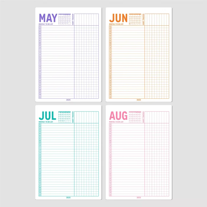 2026 Yıllık Planlayıcı Duvar Takvimi, A4, 33x48 cm, Alışkanlık Takipçisi, 2026 Wall Planner, Monthly Habbit Tracker, To Do List