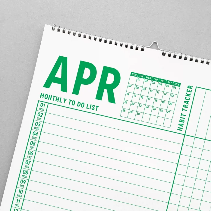 2026 Yıllık Planlayıcı Duvar Takvimi, A4, 33x48 cm, Alışkanlık Takipçisi, 2026 Wall Planner, Monthly Habbit Tracker, To Do List
