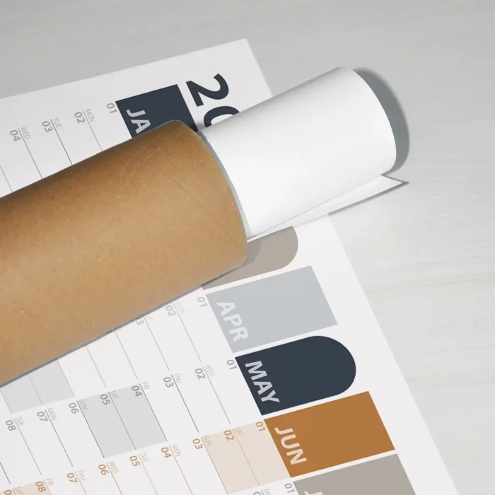 2026 Yıllık Planlayıcı Duvar Takvimi | Antrasit Gri Camel Bej Gri Renkler Aylık Planlayıcı