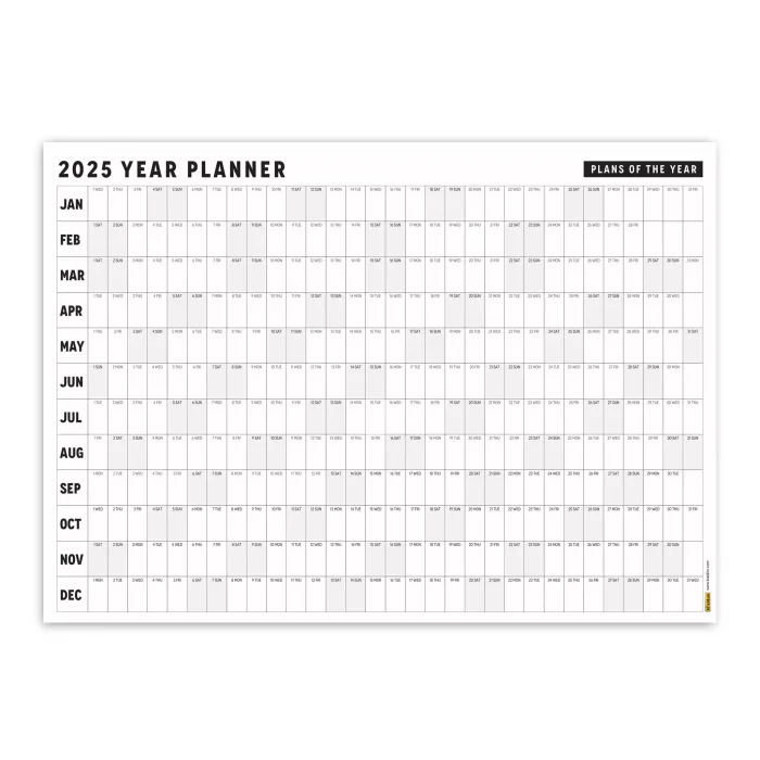 2026 Yıllık Planlayıcı Duvar Takvimi, Aylık Planlayıcı Aile Takvimi, Siyah Beyaz Yatay Takvim