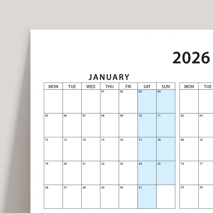 2026 Yıllık Planlayıcı Duvar Takvimi, Aylık Planlayıcı Takvim, Pastel Gökkuşağı Renkler