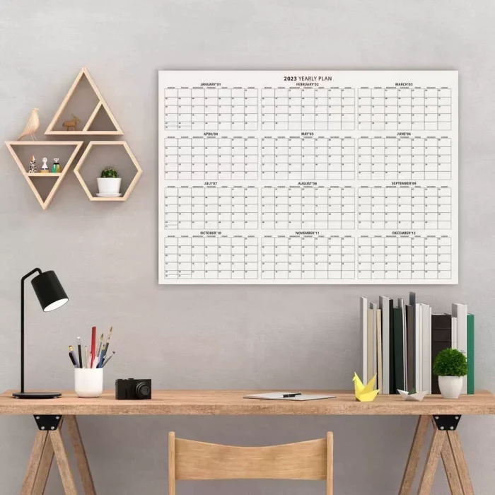 2026 Yıllık Planlayıcı Duvar Takvimi, Beyaz Renkli Kağıt