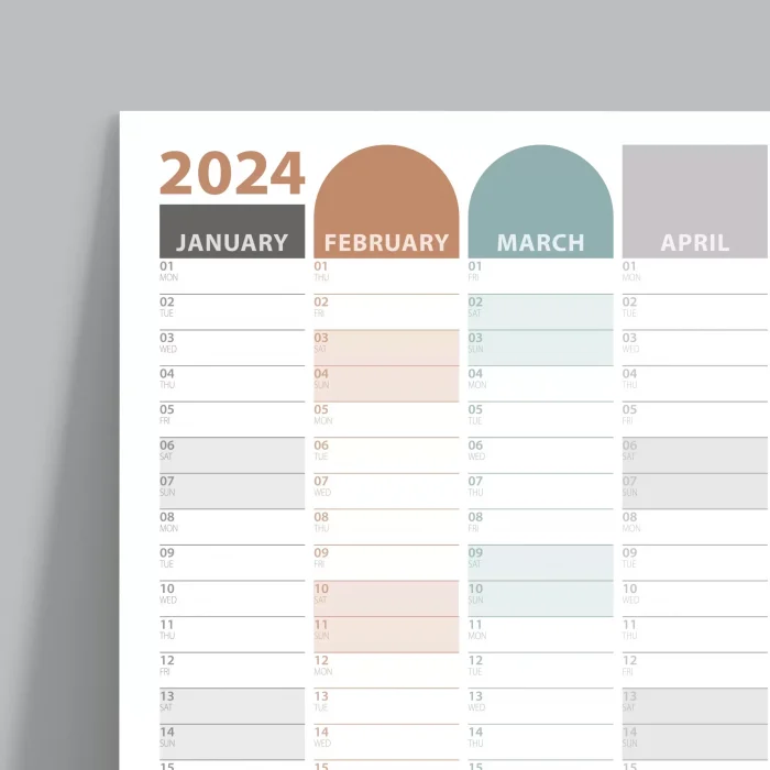 2026 Yıllık Planlayıcı Duvar Takvimi | Boho | 2026 Yılı Planlayıcısı | Aylık Planlayıcı