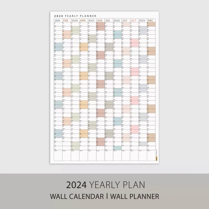 2026 Yıllık Planlayıcı Duvar Takvimi, Boho Renk Planlayıcı Takvim, 2026 Okul Takvimi