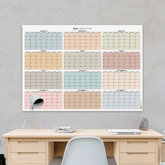 2026 Yıllık Planlayıcı Duvar Takvimi, Boho Renkler 2026 Takvimi