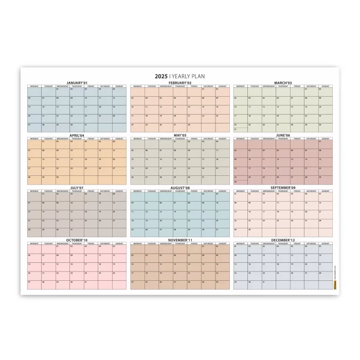 2026 Yıllık Planlayıcı Duvar Takvimi, Boho Renkler 2026 Takvimi