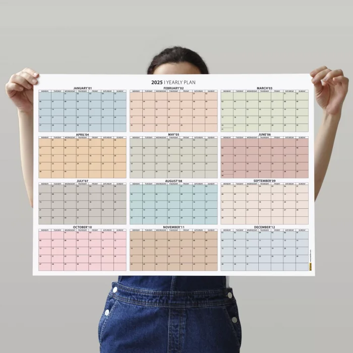 2026 Yıllık Planlayıcı Duvar Takvimi, Boho Renkler 2026 Takvimi