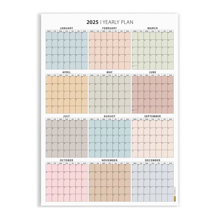 2026 Yıllık Planlayıcı Duvar Takvimi, Boho Renkler