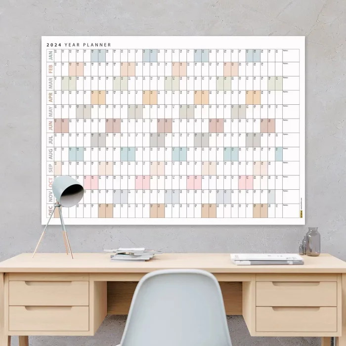 2026 Yıllık Planlayıcı Duvar Takvimi, Planlayıcı Takvim, Yatay Poster Planlayıcı Takvim