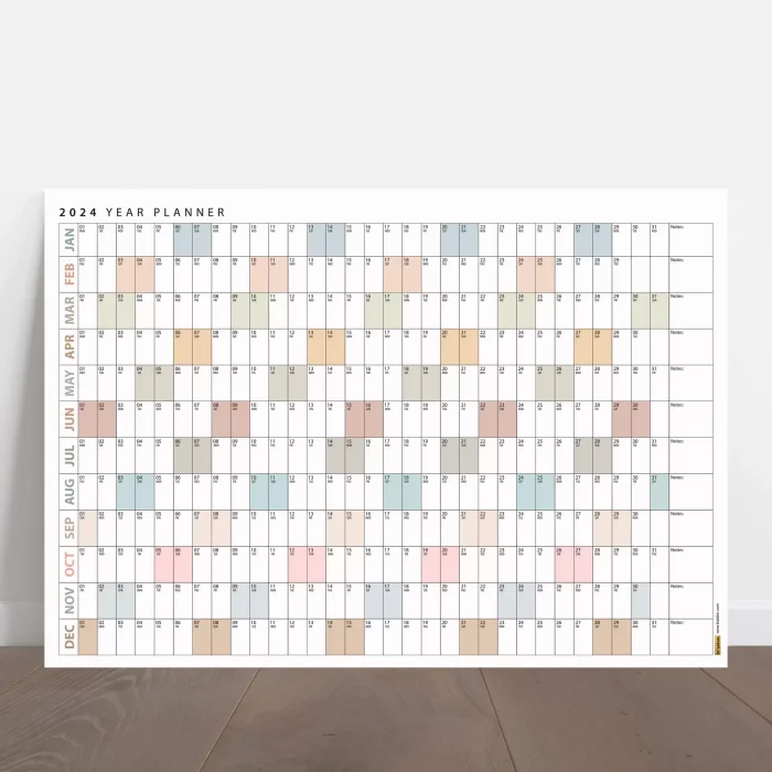 2026 Yıllık Planlayıcı Duvar Takvimi, Planlayıcı Takvim, Yatay Poster Planlayıcı Takvim