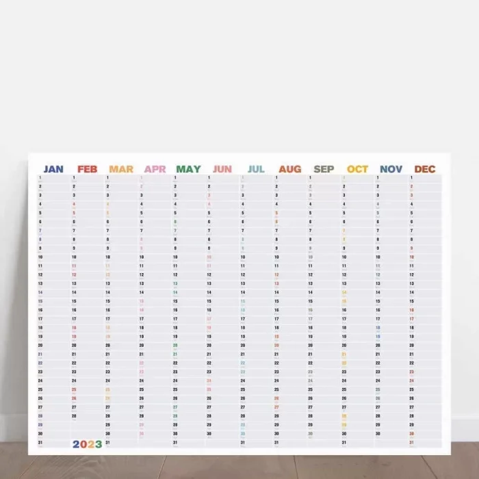 2026 Yıllık Planlayıcı Duvar Takvimi, Rengarenk Aylar