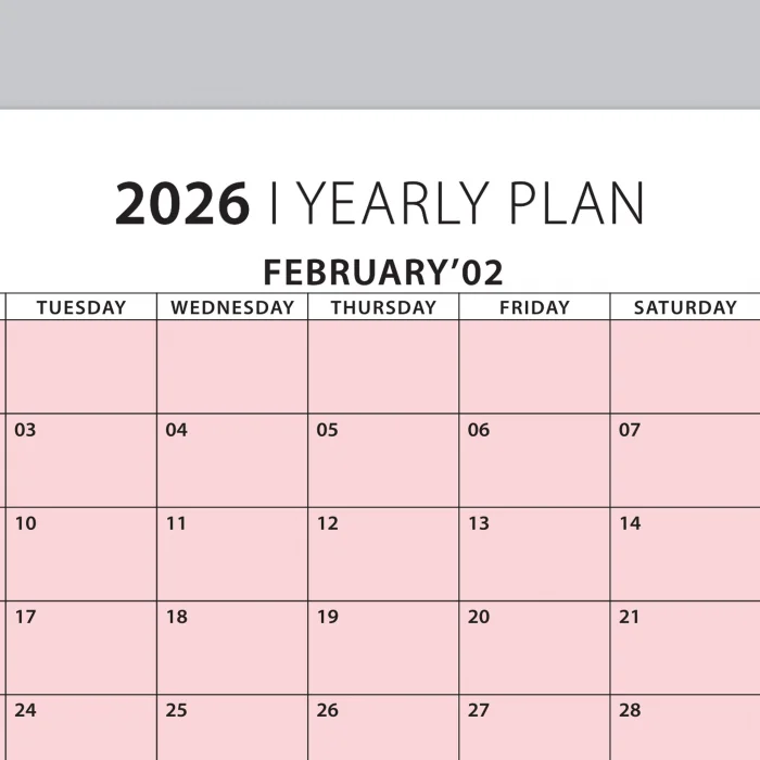 2026 Yıllık Planlayıcı Duvar Takvimi, Rengarenk Pastel Renkler