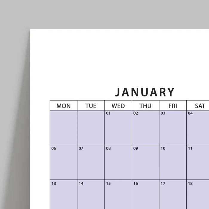 2026 Yıllık Planlayıcı Duvar Takvimi, Rengarenk Pastel Renkler