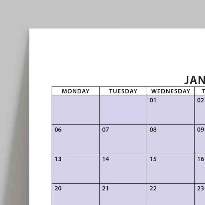 2026 Yıllık Planlayıcı Duvar Takvimi, Rengarenk Pastel Renkler, Yatay Planlayıcı Takvim