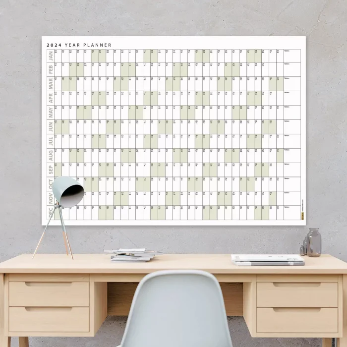 2026 Yıllık Planlayıcı Duvar Takvimi, Yatay Botanik Yeşil Planlayıcı, Planlayıcı Takvim