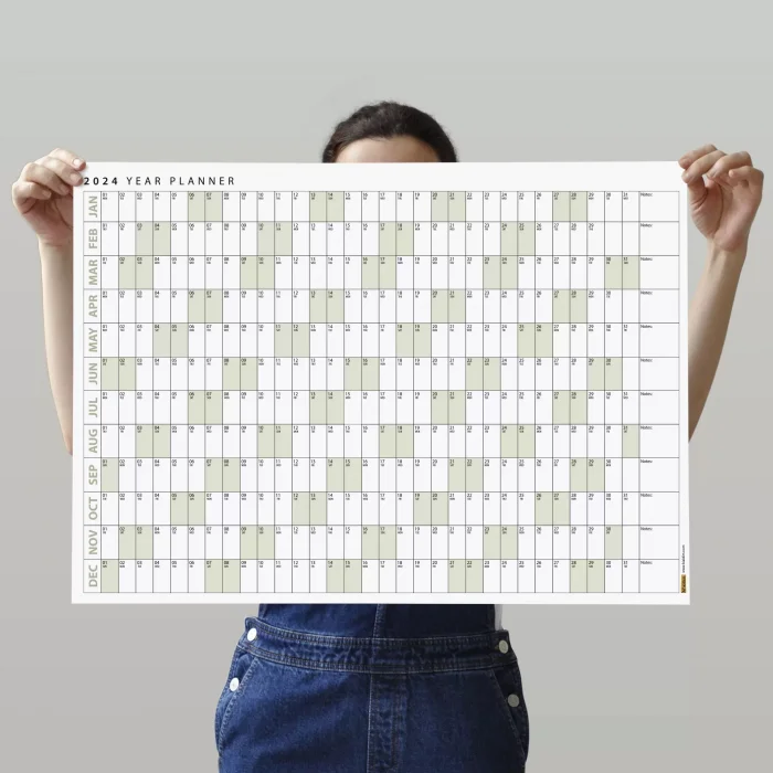 2026 Yıllık Planlayıcı Duvar Takvimi, Yatay Botanik Yeşil Planlayıcı, Planlayıcı Takvim