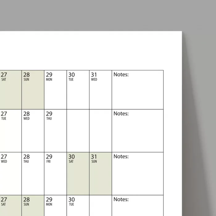 2026 Yıllık Planlayıcı Duvar Takvimi, Yatay Botanik Yeşil Planlayıcı, Planlayıcı Takvim