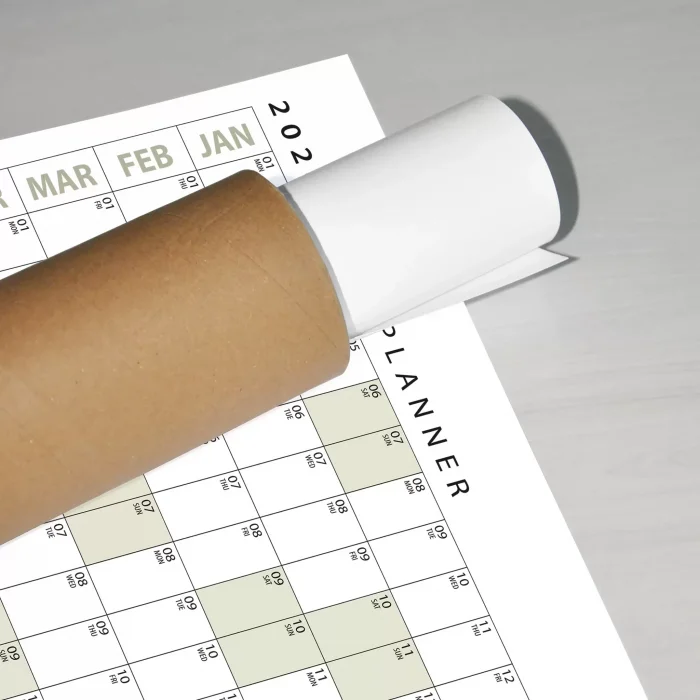 2026 Yıllık Planlayıcı Duvar Takvimi, Yatay Botanik Yeşil Planlayıcı, Planlayıcı Takvim