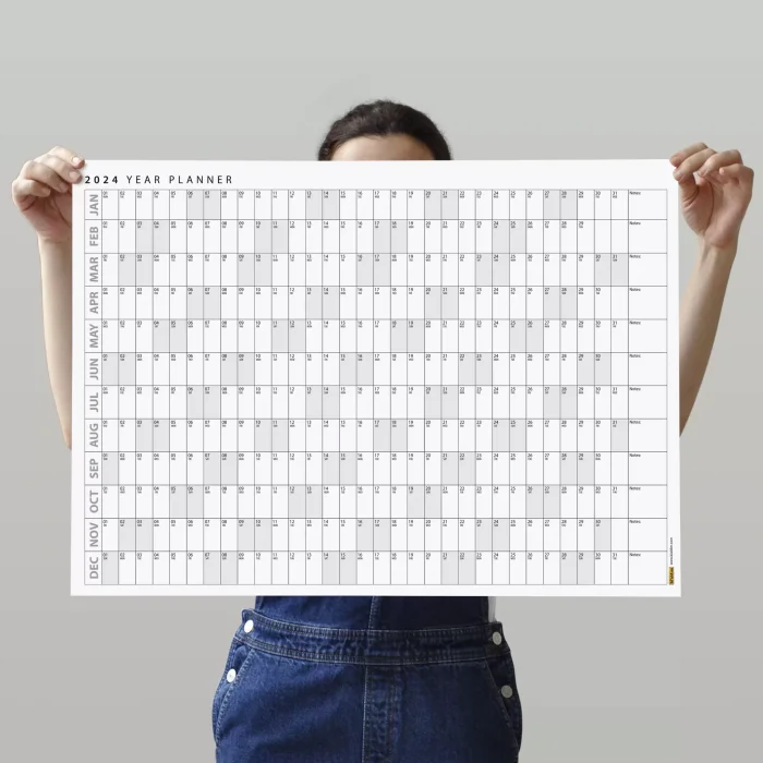 2026 Yıllık Planlayıcı Duvar Takvimi, Yatay Gri Renk Planlayıcı, 2026 Planlayıcı Takvim