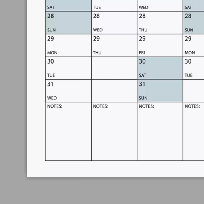 2026 Yıllık Planlayıcı Poster Takvim, Mavi Planlayıcı Takvim, Okul Takvimi, Duvar Takvimi