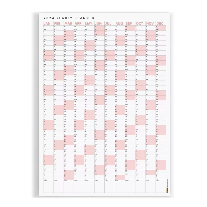 2026 Yıllık Planlayıcı Poster Takvim, Pembe Renk Planlayıcı Takvim, 2026 Okul Takvimi