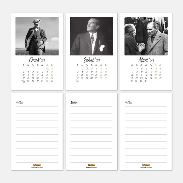 2027 Atatürk Takvimi, Atatürk Masa Takvimi, 2027 Takvim, 2027 Masa Takvimi