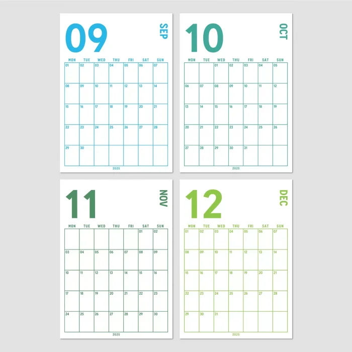 2027 Aylık Planlayıcı Duvar Takvimi, 33X48 cm & A4 Poster Takvim, Organizer Takvim, Gökkuşağı Renkleri