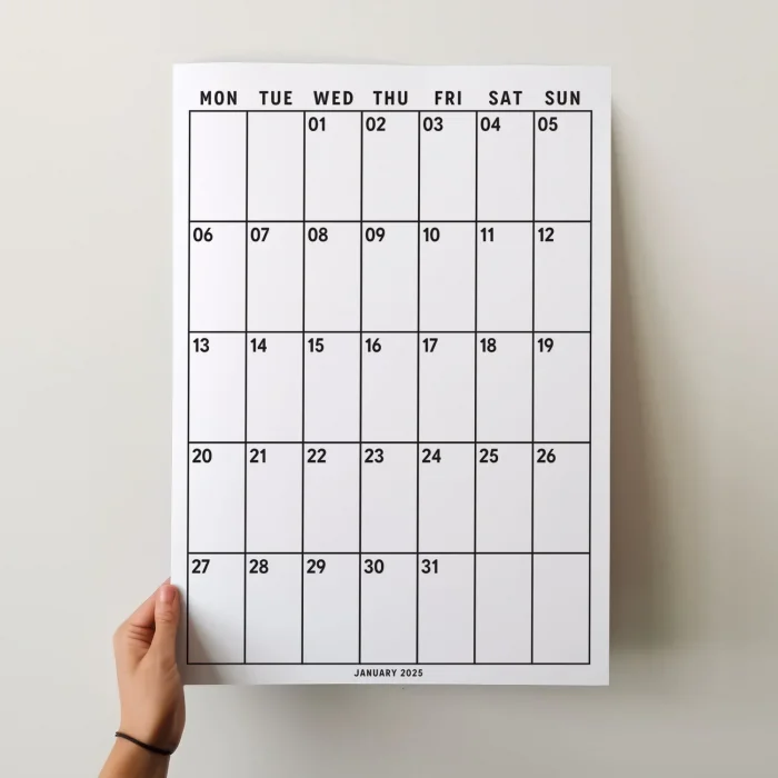 2027 Aylık Planlayıcı Duvar Takvimi, 33X48 cm & A4 Takvim, 12 Ay Poster Takvim, Organizer Takvim