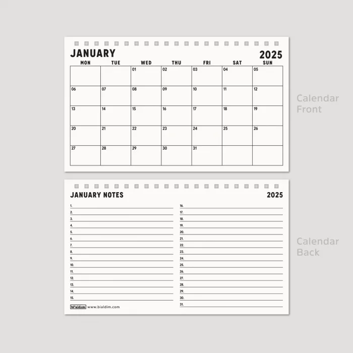 2027 Aylık Planlayıcı Masa Takvimi, 2027 Masa Takvimi, Notlu Takvim, 2027 Monthly Planner Desk Calendar