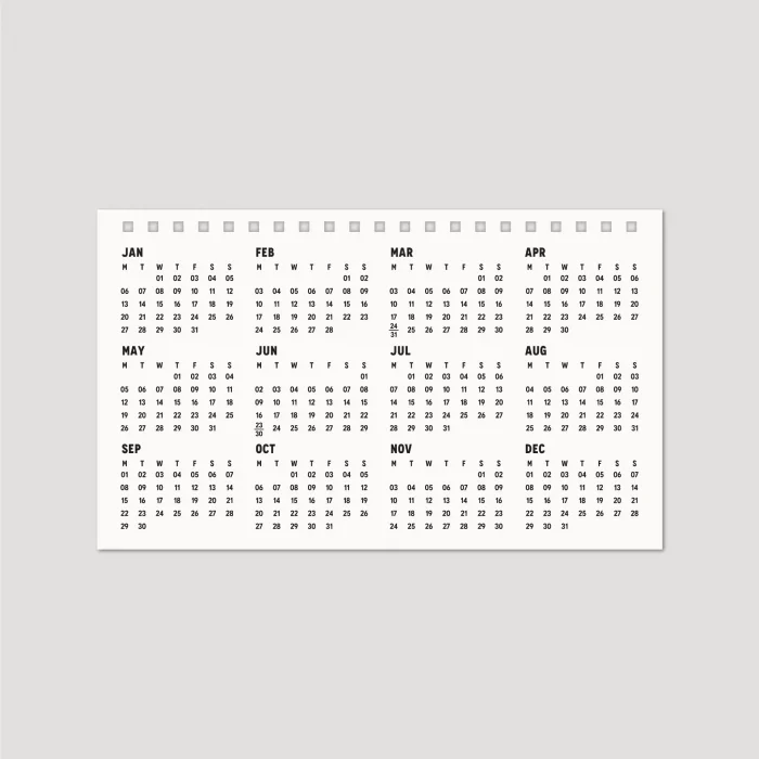 2027 Aylık Planlayıcı Masa Takvimi, 2027 Masa Takvimi, Notlu Takvim, 2027 Monthly Planner Desk Calendar