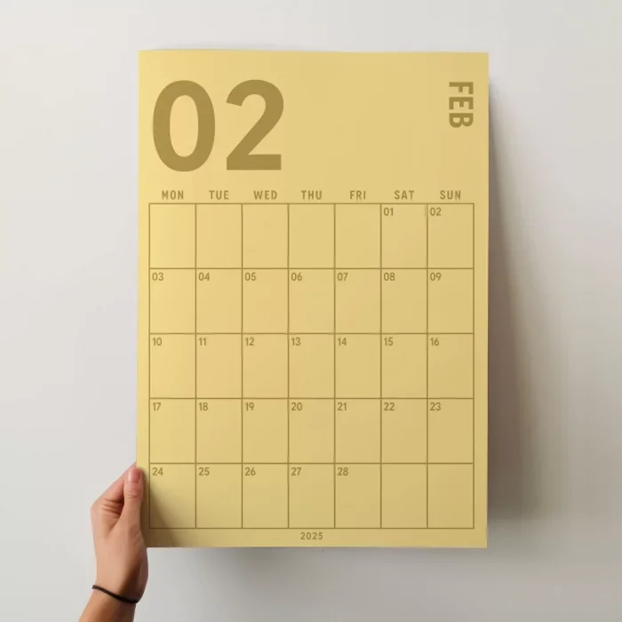 2027 Duvar Takvimi, A4, 33X48 cm, Poster Takvim, Aylık Planlayıcı Takvim, Boho Renkler