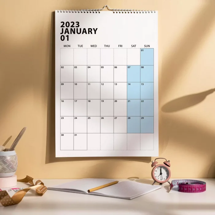 2027 Duvar Takvimi, Aylık Planlayıcı Takvim, Minimalist Takvim, Duvar Planlayıcısı