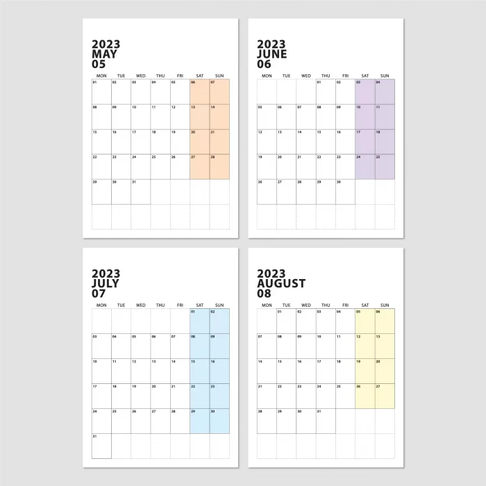 2027 Duvar Takvimi, Aylık Planlayıcı Takvim, Minimalist Takvim, Duvar Planlayıcısı