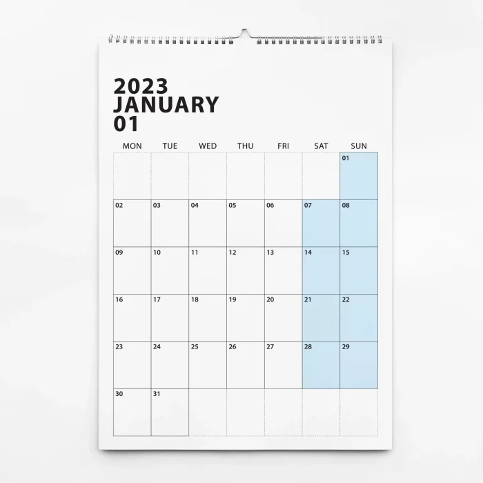 2027 Duvar Takvimi, Aylık Planlayıcı Takvim, Minimalist Takvim, Duvar Planlayıcısı