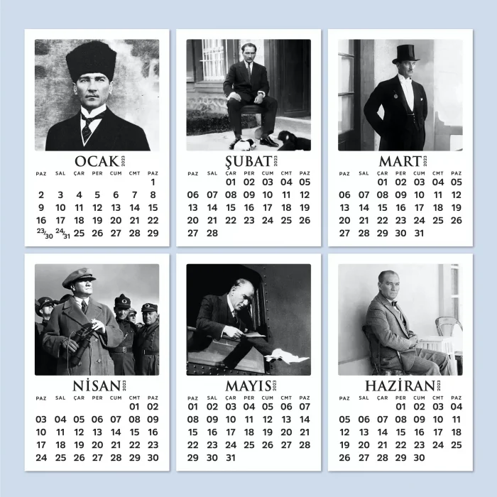2027 Mustafa Kemal Atatürk Takvimi, Ahşap Atatürk Takvimi, 2027 Ahşap Masa Takvimi