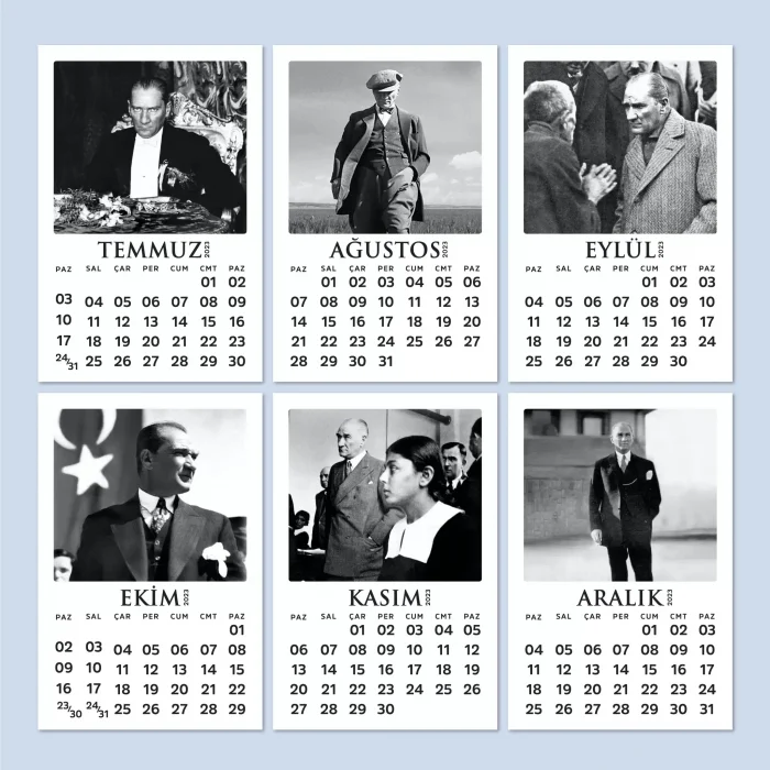 2027 Mustafa Kemal Atatürk Takvimi, Ahşap Atatürk Takvimi, 2027 Ahşap Masa Takvimi