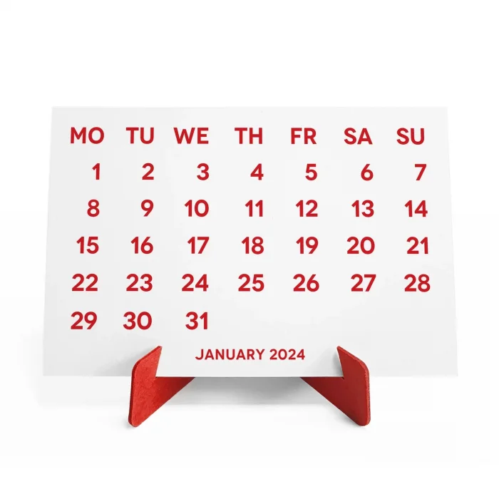 2027 Takvimi, 2027 Masa Takvimi Kırmızı Renk, 2027 Calendar, 2027 Desk Calendar Red Color
