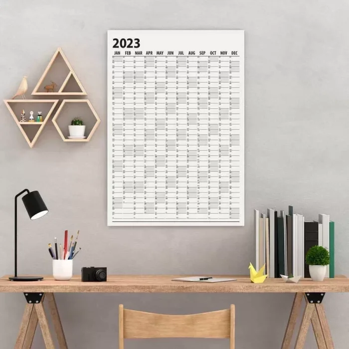 2027 Yıllık Planlayıcı Duvar Takvim Siyah Yearly Wall Planner