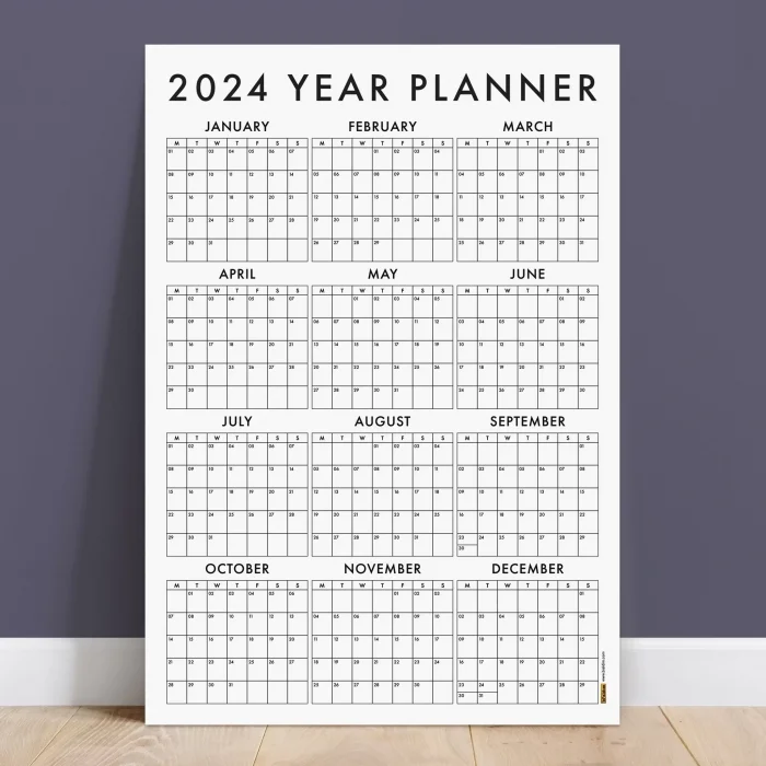 2027 Yıllık Planlayıcı Duvar Takvimi, 2027 Takvim