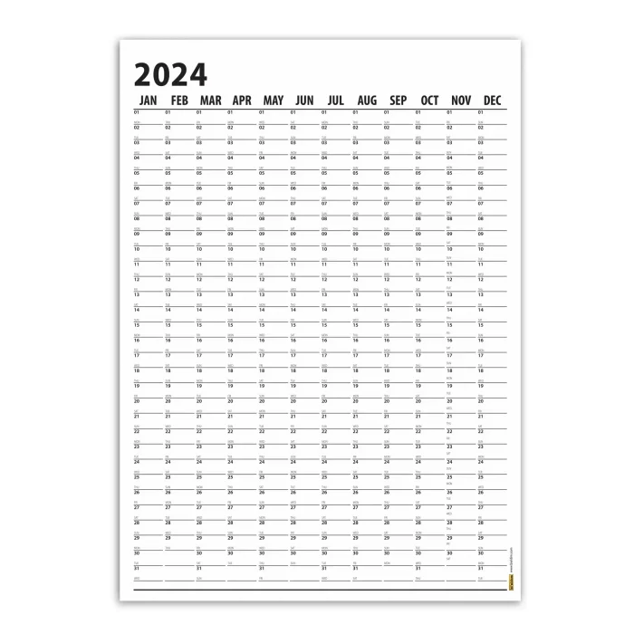 2027 Yıllık Planlayıcı Duvar Takvimi, 2027 Takvim, Büyük Duvar Takvimi, Siyah Beyaz Takvim